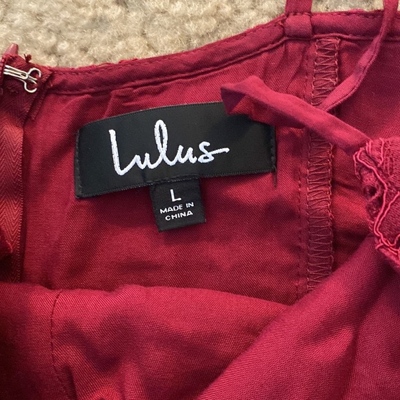 Lulus Red Lace Dress, size Large - Picture 5 of 6
